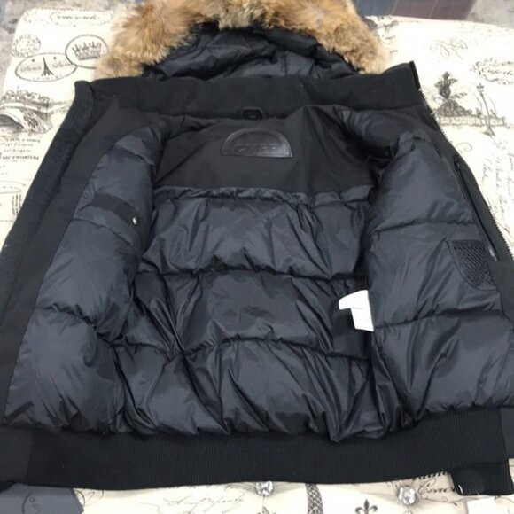 CMFR Oxton Coyote Fur Trim Bomber Jacket - Picture 7 of 10